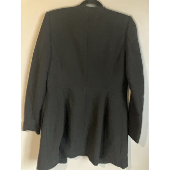 Zara Women's Coat Overcoat Medium Black Suit Jacket Blazer Long - Picture 3 of 6
